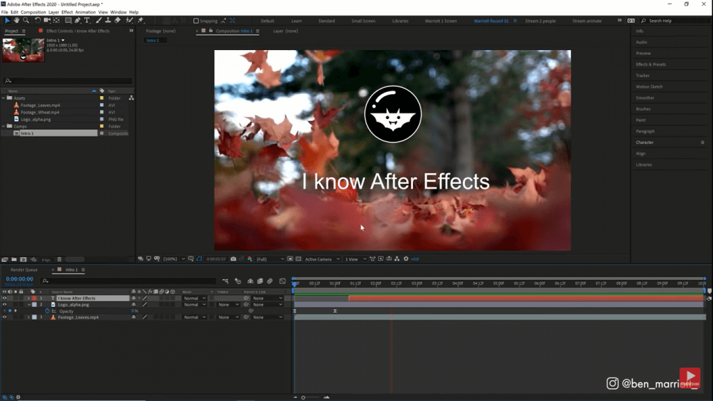 Adobe After Effects للكتابة المتحركة