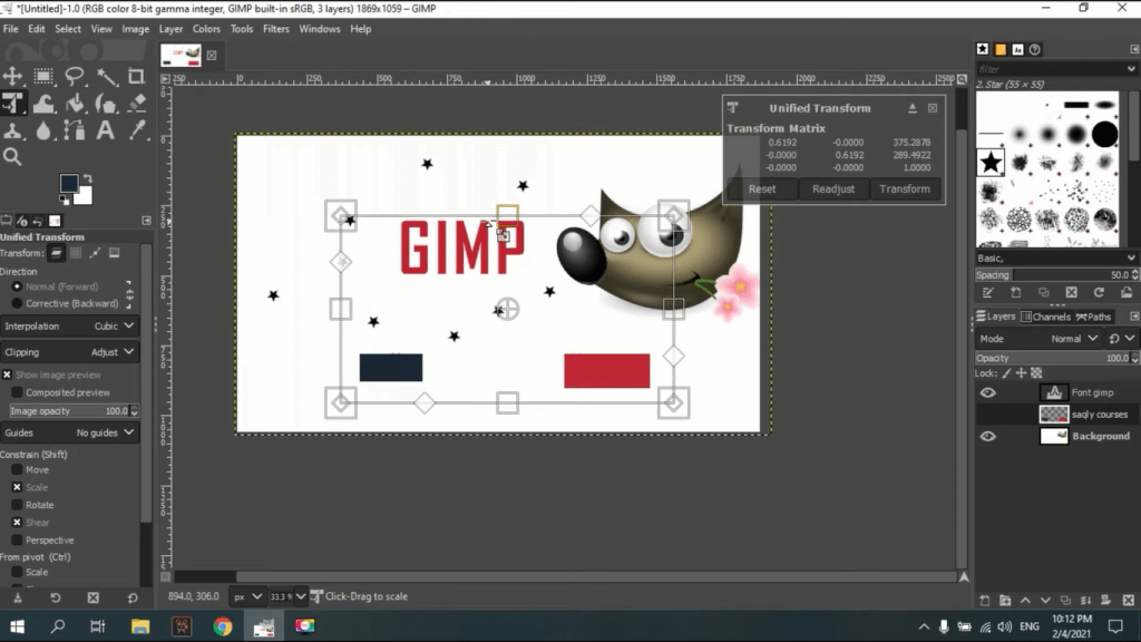 Gimp لتصميم الصور