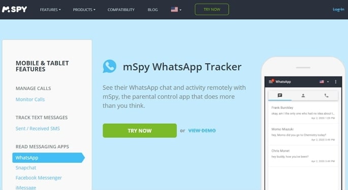 mSpy Whatsapp Tracker
