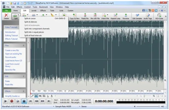 WavePad Audio File Splitter 1
