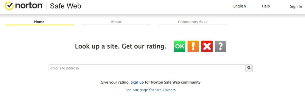 من سلامة الرابط باستخدام Norton Safe Web