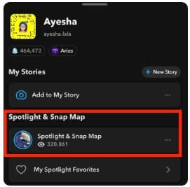 فوق Spotlight and Snap Map