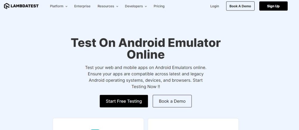 LambdaTest Android Emulator Online